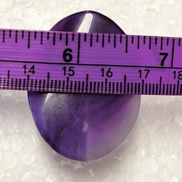 Purple Agate Ring Adjustable Band Handmade Semi Precious Ring - Picture 5 of 7
